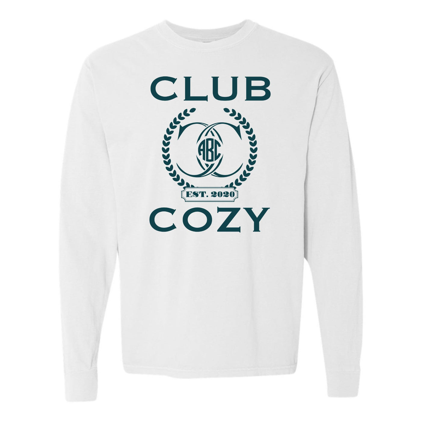 Monogramed 'Club Cozy' Long Sleeve T-Shirt