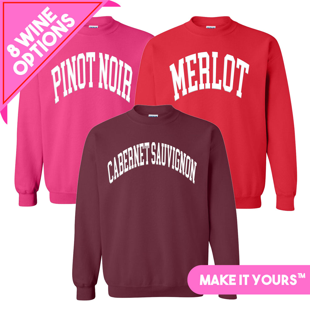 Make It Yours™ 'Wine' PUFF Crewneck Sweatshirt