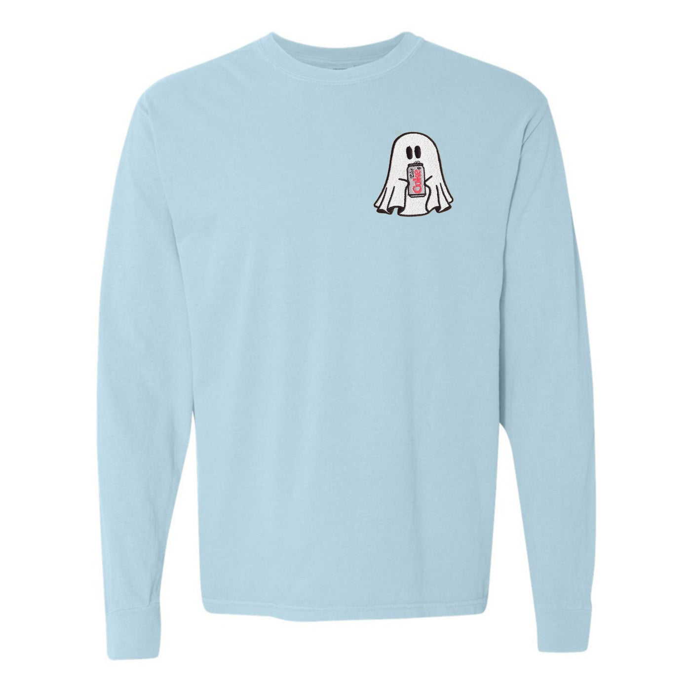'Diet Coke Ghost' Embroidered Long Sleeve T-Shirt