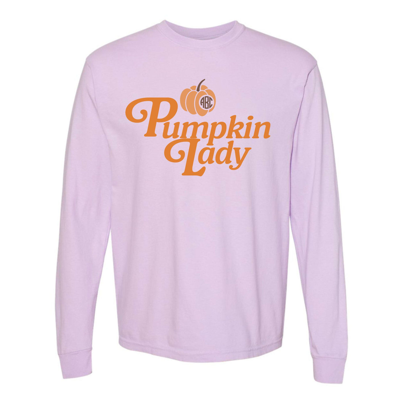 Monogramed 'Pumpkin Lady' Long Sleeve T-Shirt