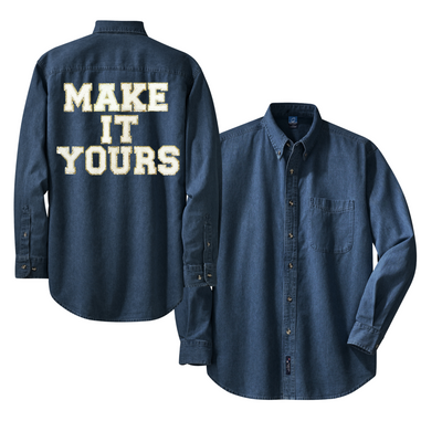 Make It Yours™ Letter Patch Oversized Denim Long Sleeve