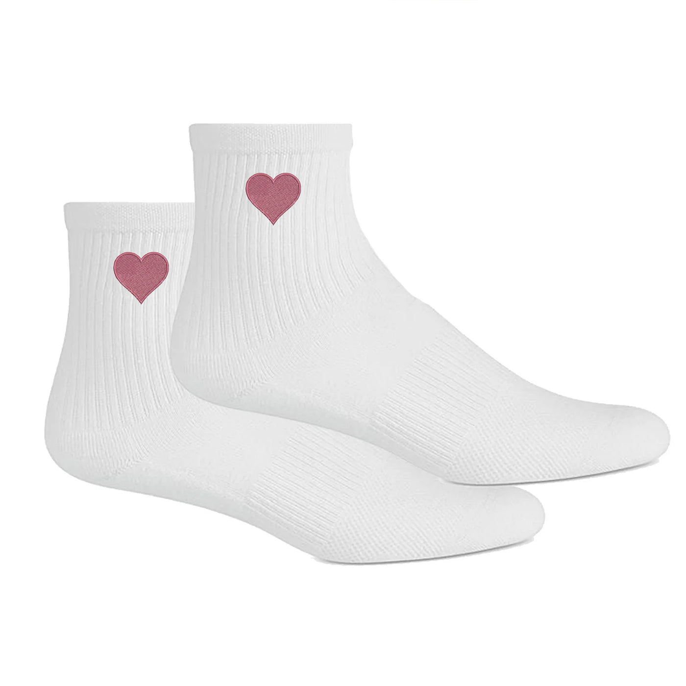 Embroidered Heart Crew Socks