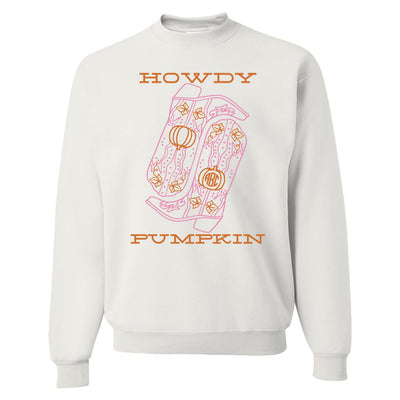 Monogrammed 'Howdy Pumpkin Boots' Crewneck Sweatshirt