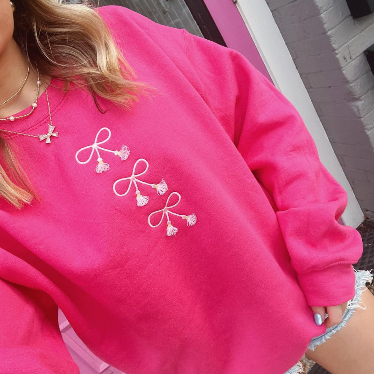 Pearl Bows Soft Touch Sweatshirt