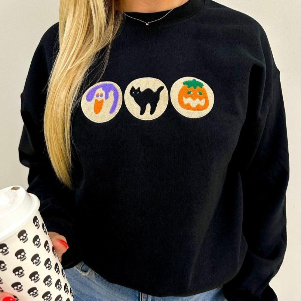 Halloween Cookies' Embroidered Crewneck Sweatshirt – United