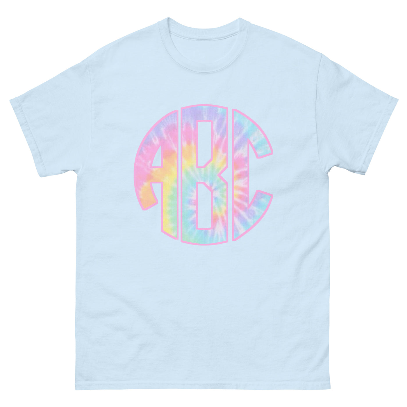 Monogrammed 'Tie Dye' Big Print Basic T-Shirt