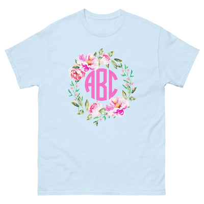 Monogrammed 'Spring Flowers' Basic T-Shirt