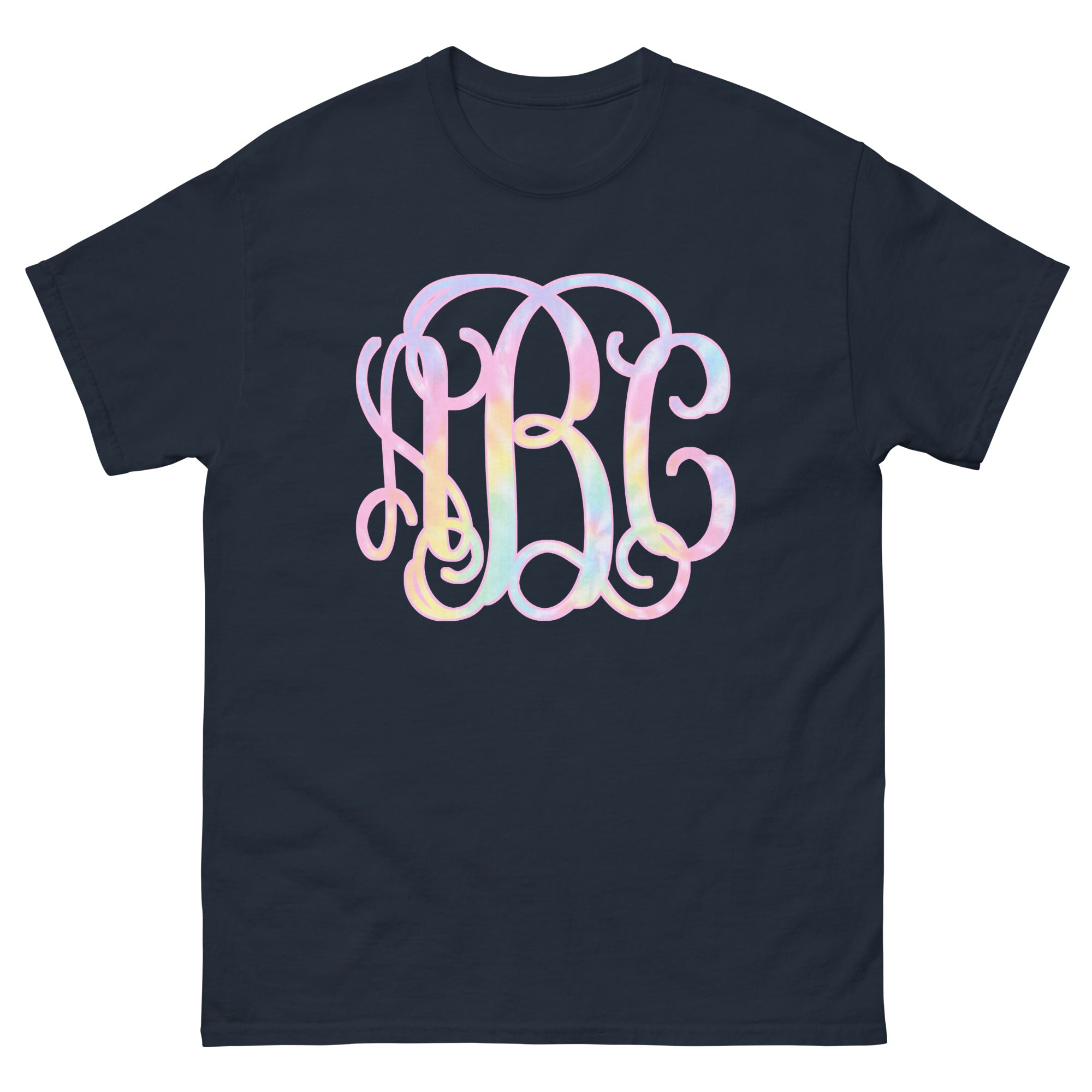 Monogrammed 'Tie Dye' Big Print Basic T-Shirt – United Monograms