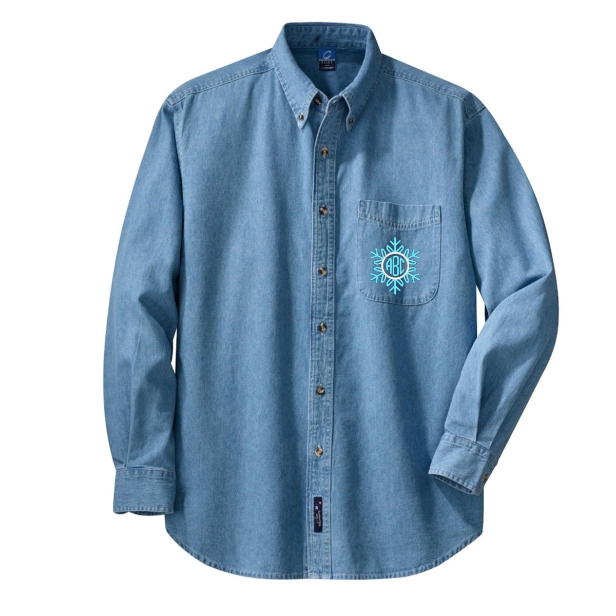 Monogrammed 'Snowflake' Oversized Denim Shirt – United Monograms