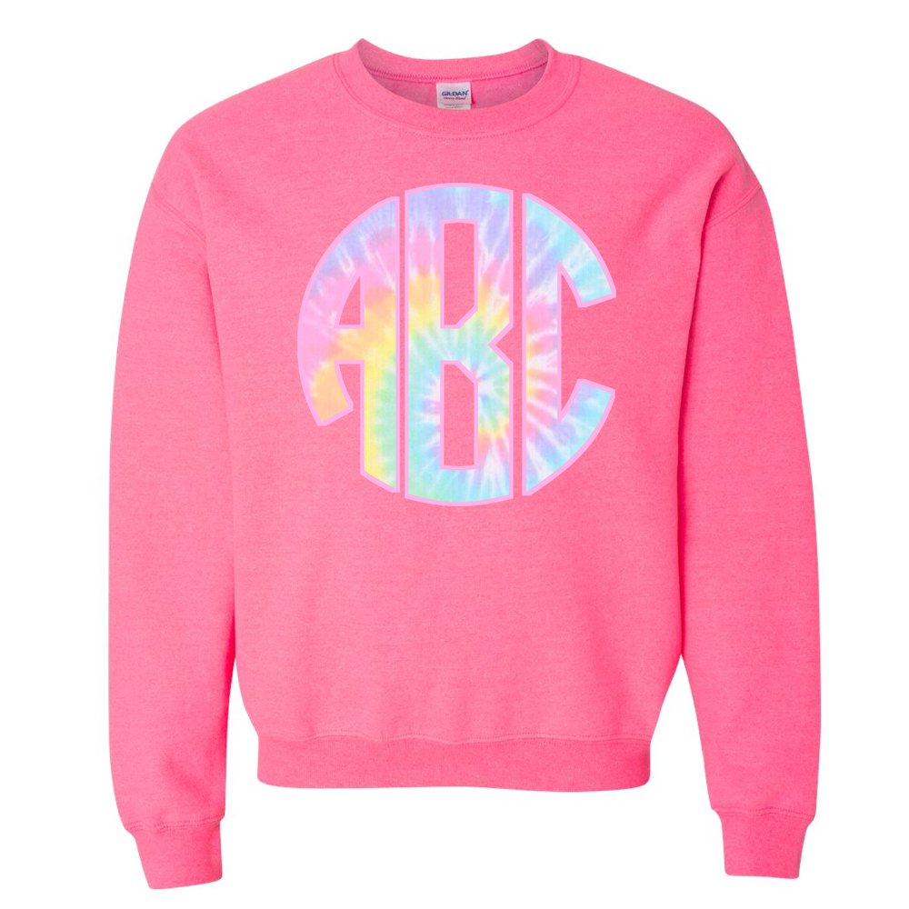 Tie dye monogram sweatshirt deals