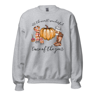 Monogrammed Fall 'Most Wonderful Time' Crewneck Sweatshirt