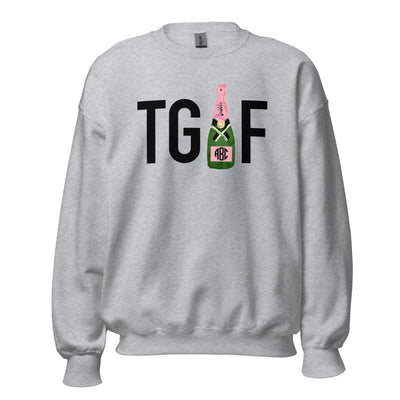 Monogrammed 'TGIF' Crewneck Sweatshirt