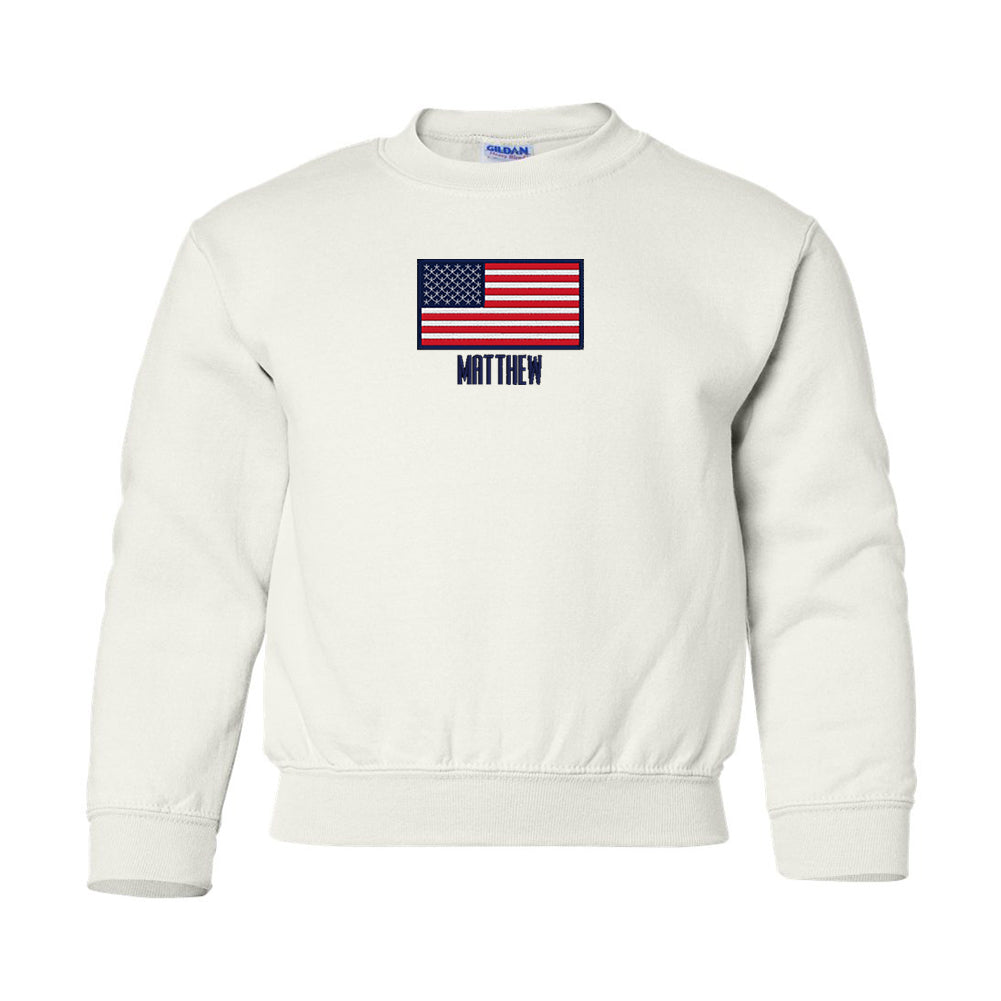 Kids Make it Yours™ 'American Flag' Crewneck Sweatshirt