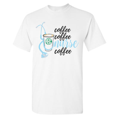 Monogrammed Coffee Coffee Nurse Coffee T-Shirt