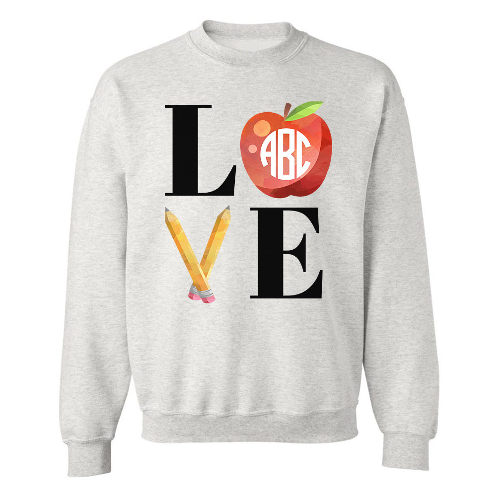 Monogrammed Teacher LOVE Sweatshirt