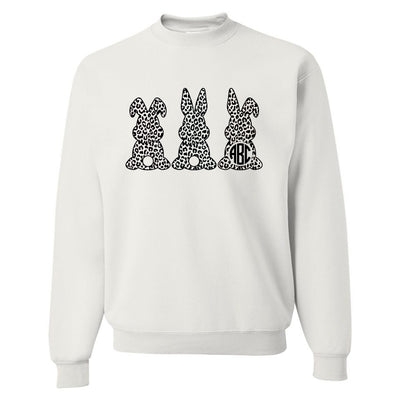 Monogrammed Easter Leopard Bunnies Sweatshirt