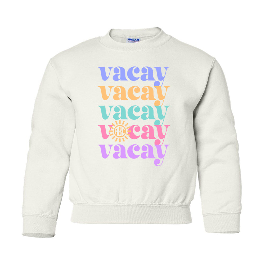 Kids Monogrammed 'Vacay Vacay' Crewneck Sweatshirt