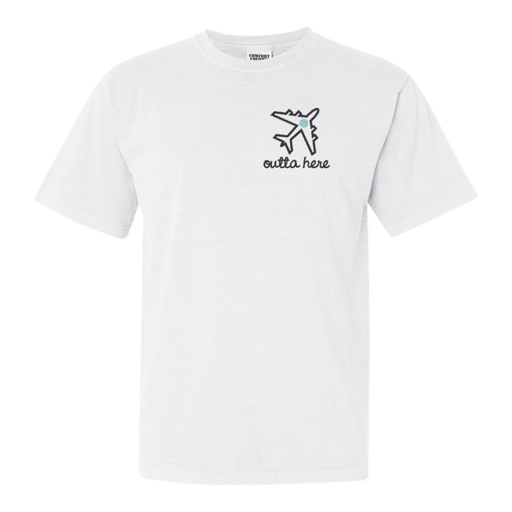 Monogrammed Airplane Mode Outta Here T-Shirt