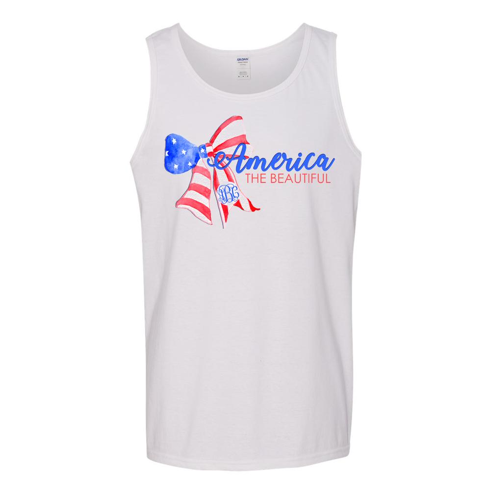 Monogrammed America The Beautiful Tank Top Fourth of July