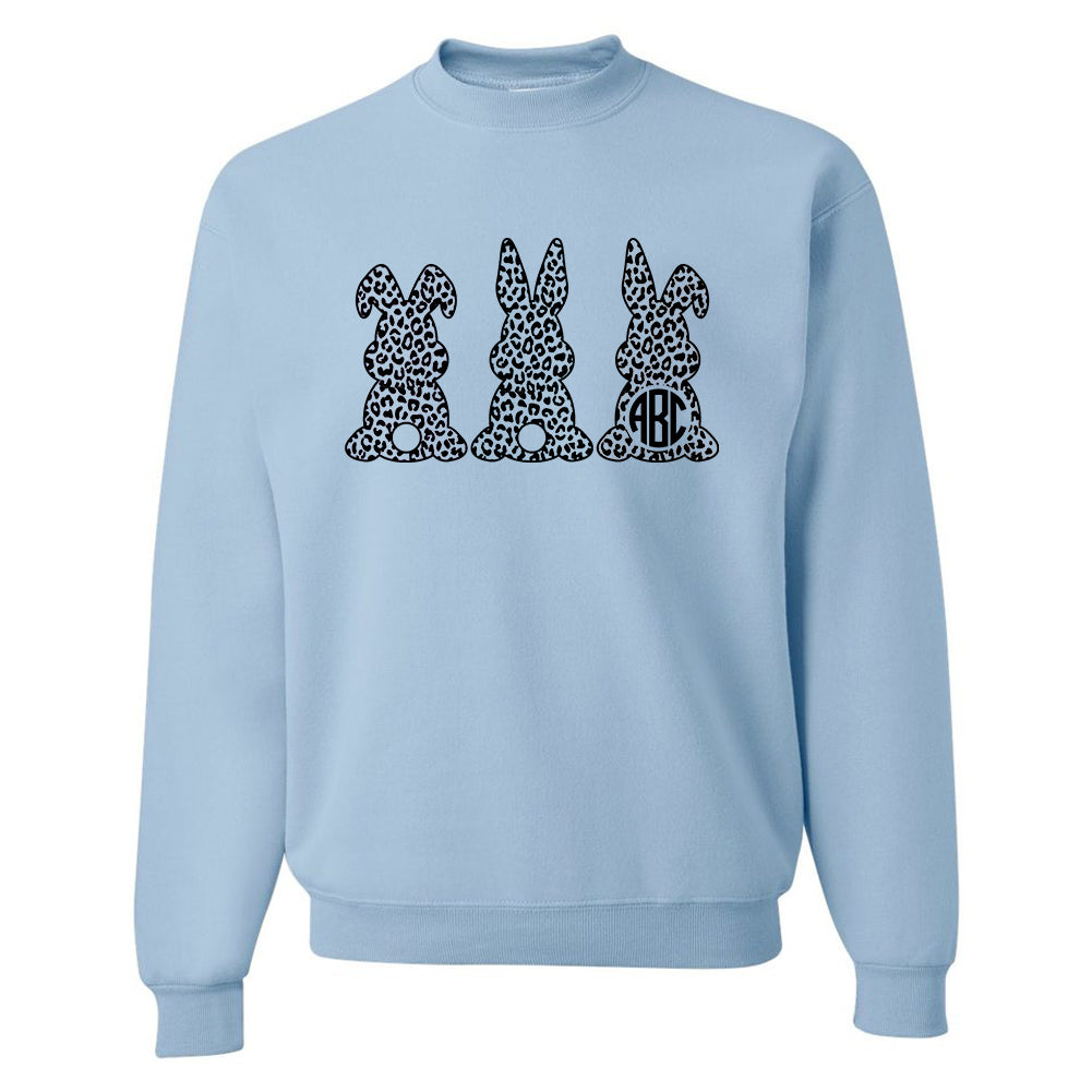 Monogrammed Easter Leopard Bunnies Sweatshirt