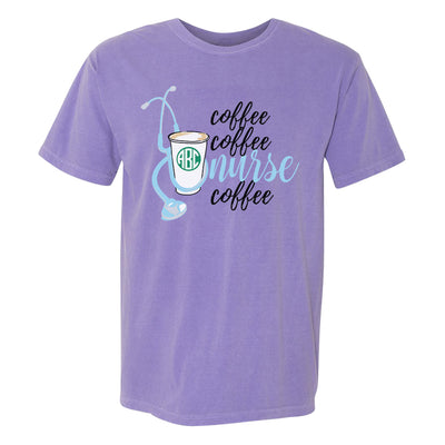 Monogrammed 'Coffee & Nurse' T-Shirt
