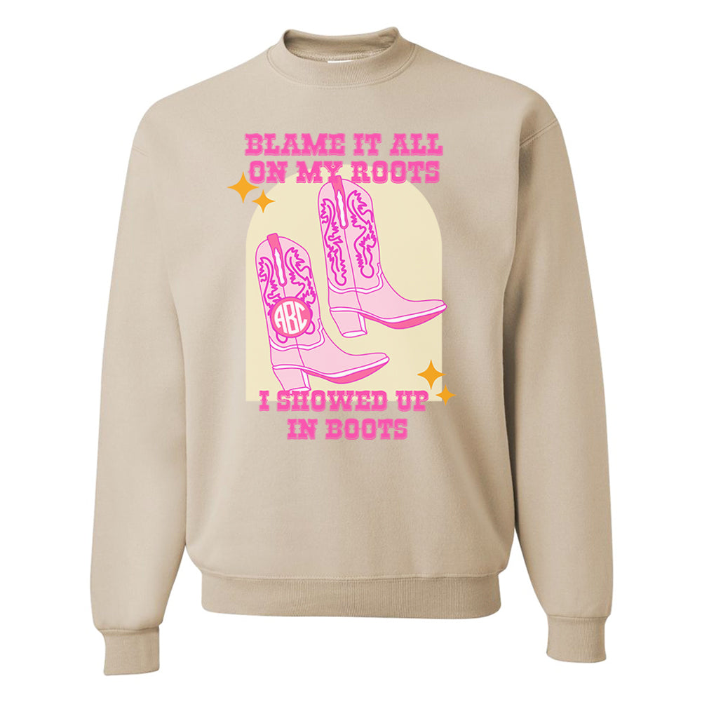 Monogrammed 'Blame It On My Roots' Crewneck Sweatshirt
