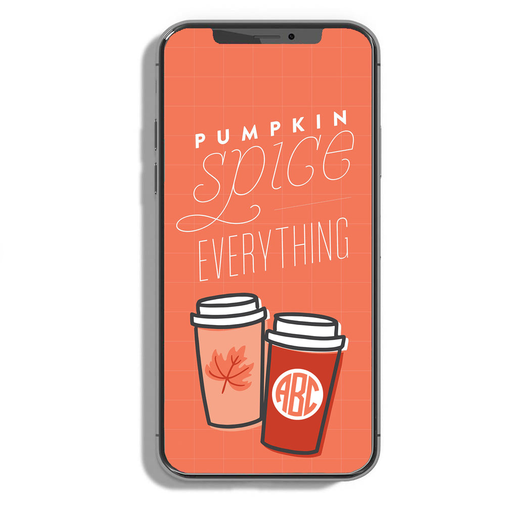 Monogrammed 'Pumpkin Spice' Phone Wallpaper