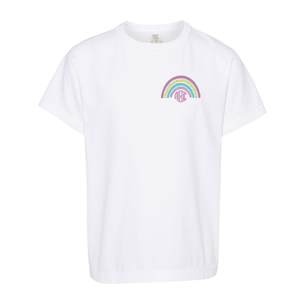 Kids Youth Monogrammed Rainbow T-Shirt