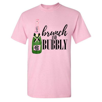 Monogrammed 'Brunch & Bubbly' Basic T-Shirt