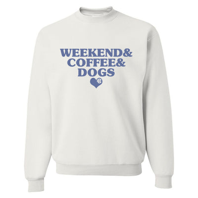 Monogrammed 'Weekend & Coffee & Dogs' Crewneck Sweatshirt