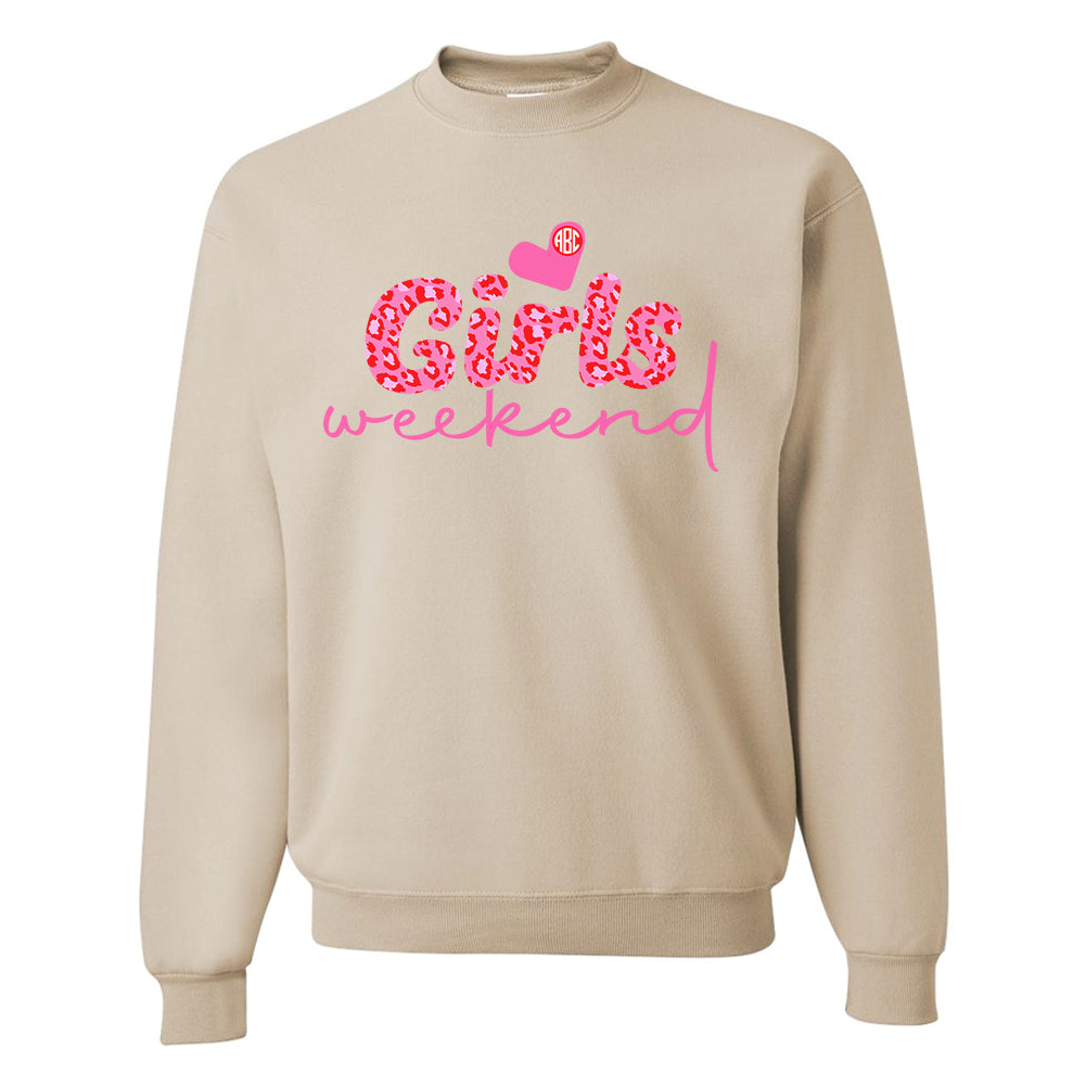 Monogrammed 'Girls Weekend' Crewneck Sweatshirt