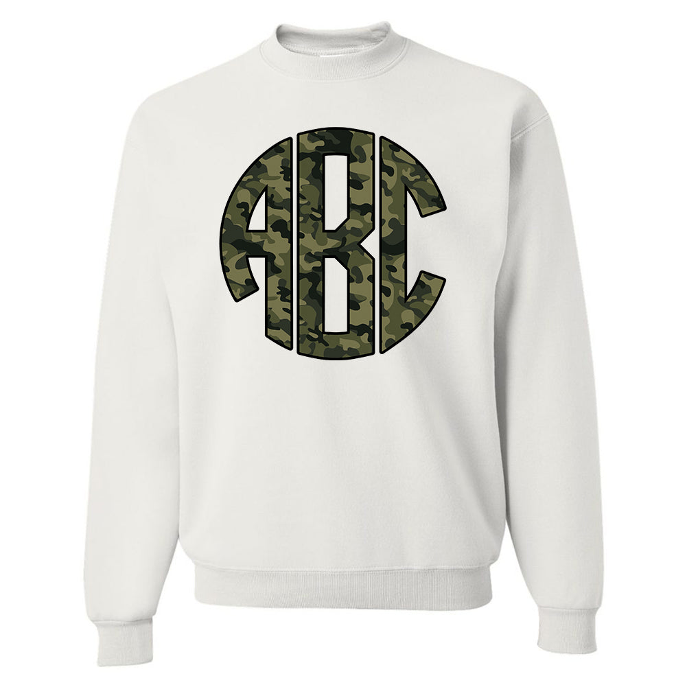 Monogrammed 'Camo' Big Print Crewneck Sweatshirt