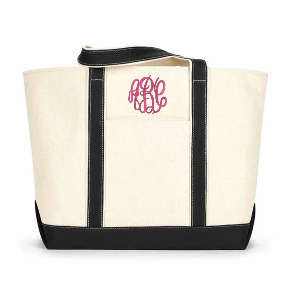 Monogrammed Canvas Boat Tote Extra Large
