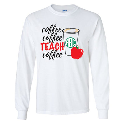 Monogrammed Coffee Coffee Teach Coffee T-Shirt