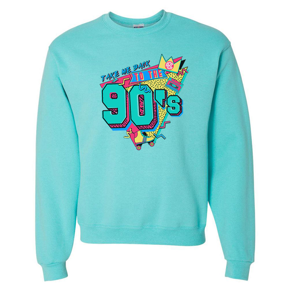 Monogrammed 'Take me Back to the 90's' Neon Crewneck Sweatshirt