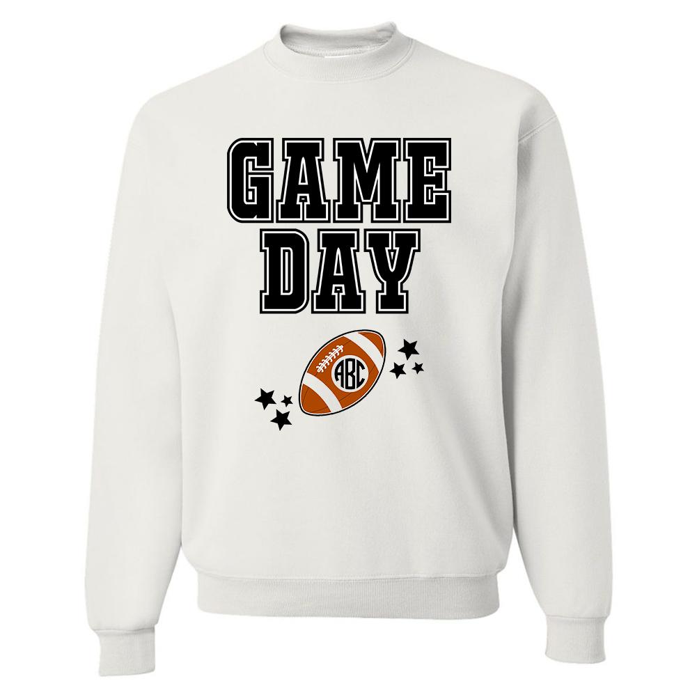 Monogrammed Game Day Football Crewneck Sweatshirt