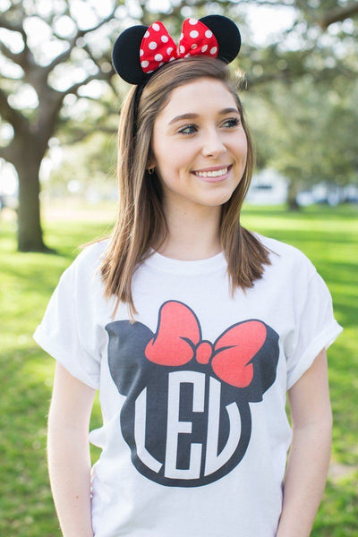 Monogrammed Minnie/Mickey Mouse Disney T-Shirt Lauren Espy