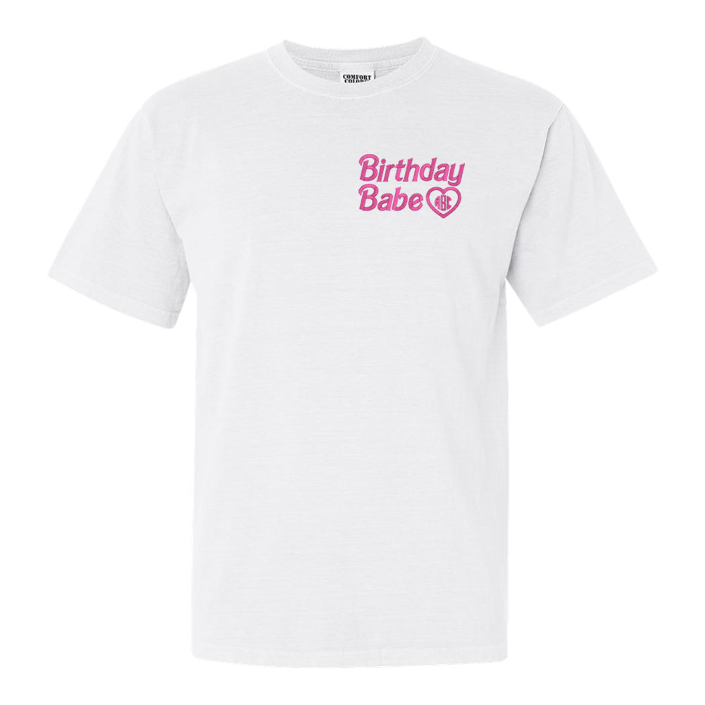 Monogrammed Birthday Babe Comfort Colors T-Shirt