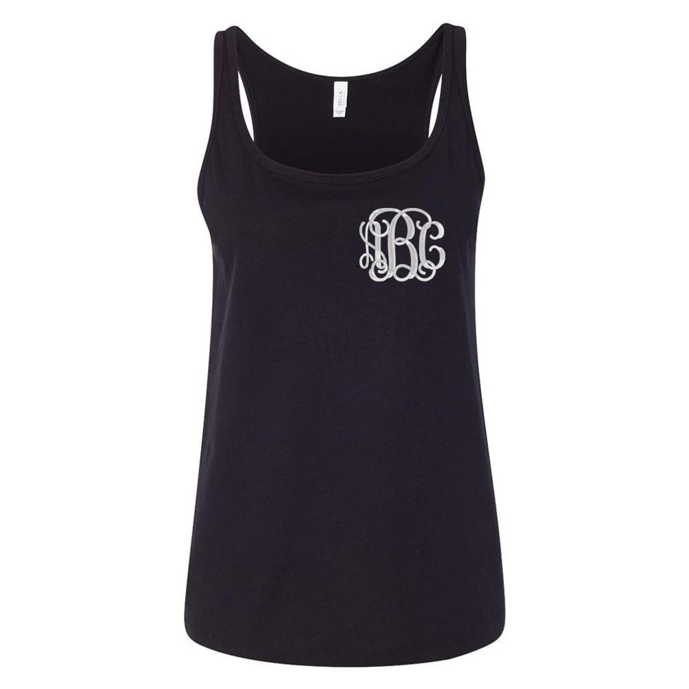 Monogrammed Relaxed Tank Top- Black And Stylish with Initials