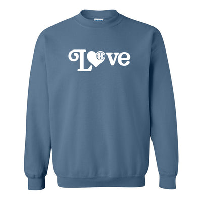 Monogrammed Glitter 'Love' Crewneck Sweatshirt
