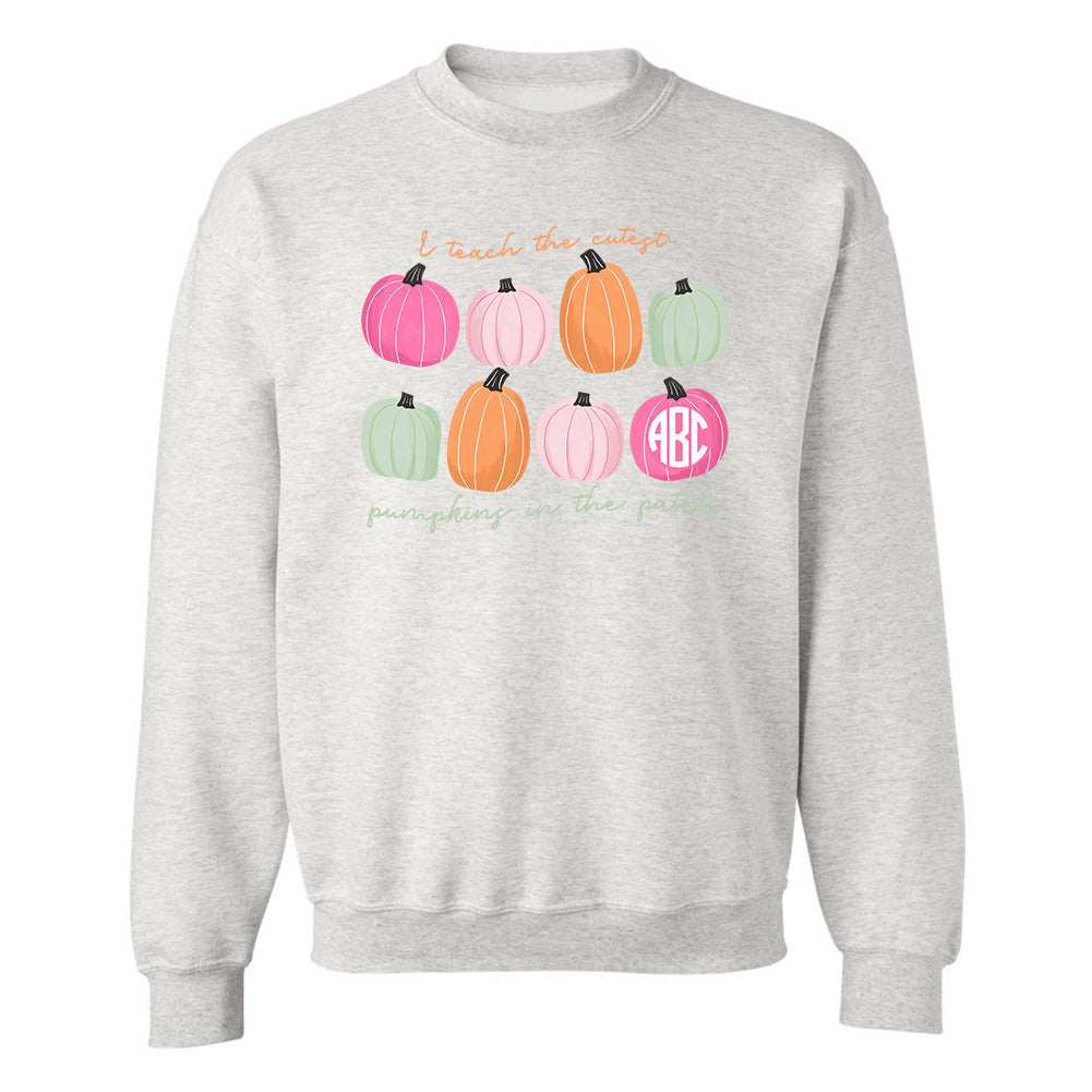 Monogrammed 'I Teach The Cutest 'Pumpkins' Crewneck Sweatshirt