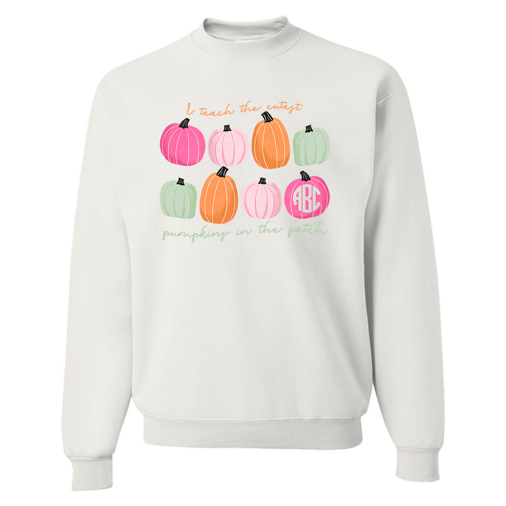 Monogrammed 'I Teach The Cutest 'Pumpkins' Crewneck Sweatshirt