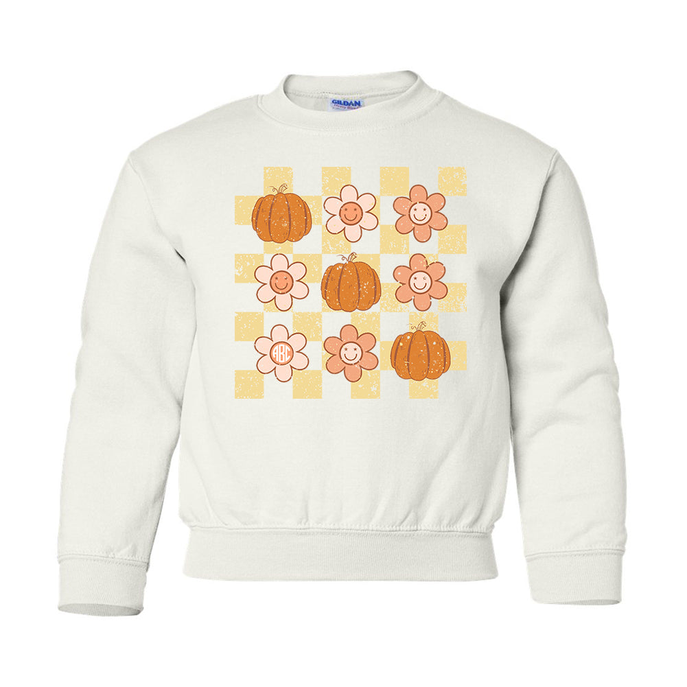Kids Monogrammed 'Daisy Pumpkin' Crewneck Sweatshirt