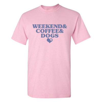Monogrammed 'Weekend & Coffee & Dogs' Basic T-Shirt