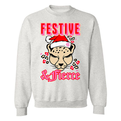Monogrammed 'Festive & Fierce' Crewneck Sweatshirt