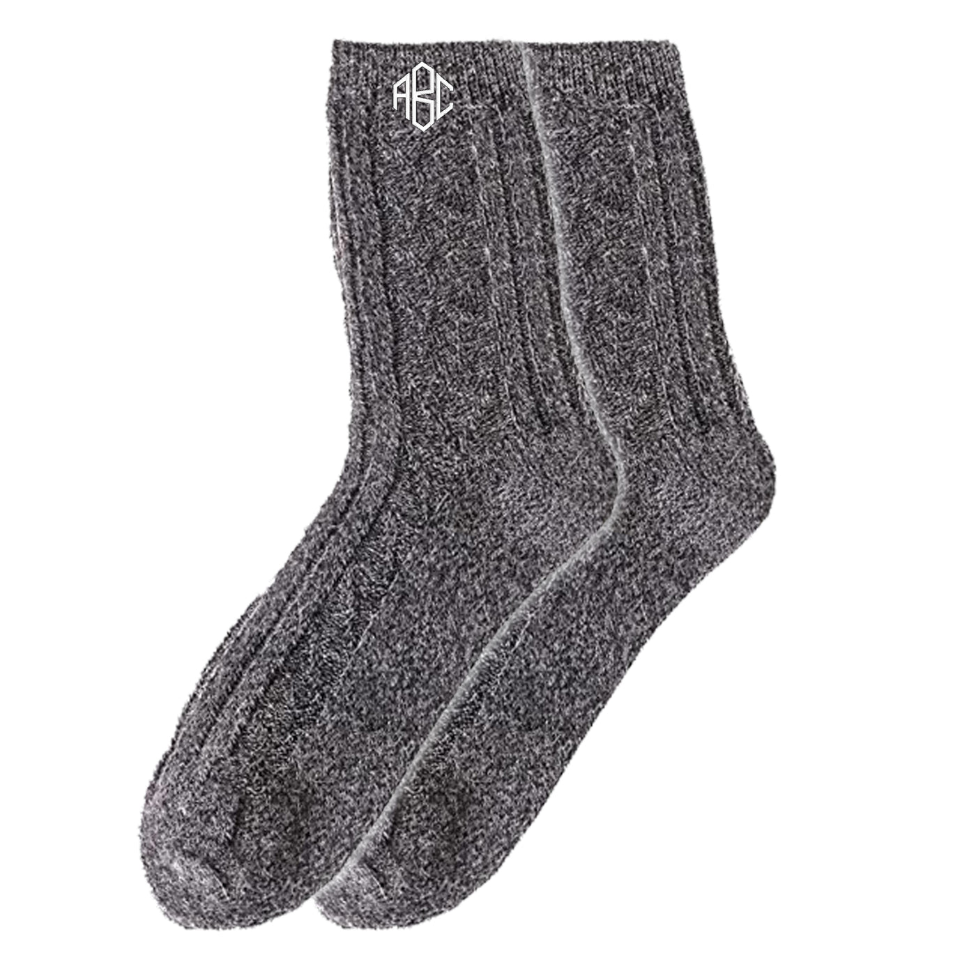 Initialed Wool Knit Socks