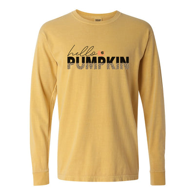 Monogrammed 'Hello Pumpkin' Leopard Long Sleeve T-Shirt