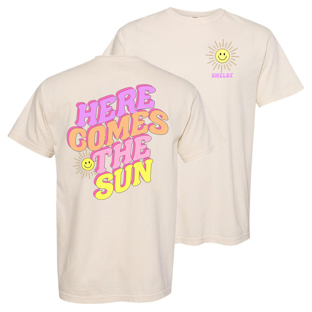 Initialed 'Here Comes The Sun' Front & Back T-Shirt