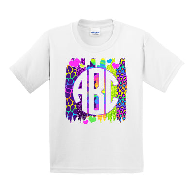 Kids Monogrammed 'Lisa Frank Style' Big Print T-Shirt