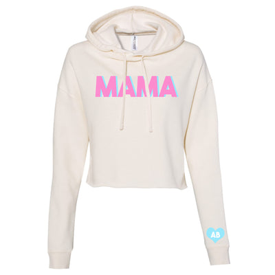 Initialed 'Mama' Cropped Hoodie